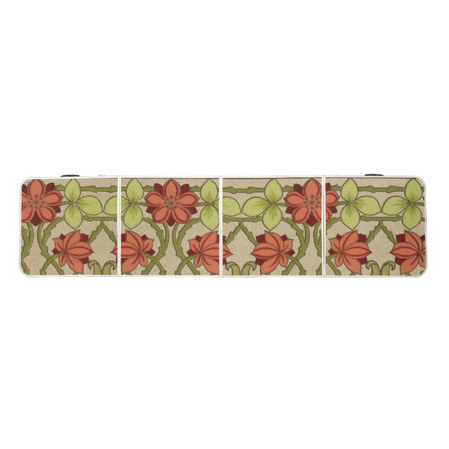 Frieze Border Art Nouveau Floral Beer Pong Table (Top)