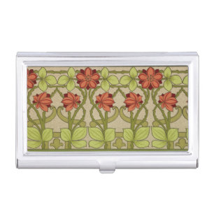 Frieze Border Art Nouveau Floral Business Card Case