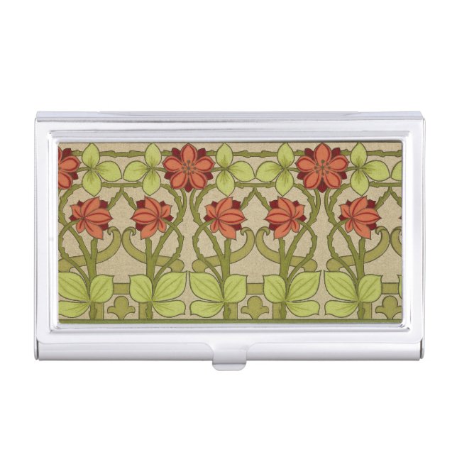 Frieze Border Art Nouveau Floral Business Card Case (Front)