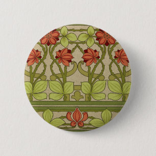 Frieze Border Art Nouveau Floral Button