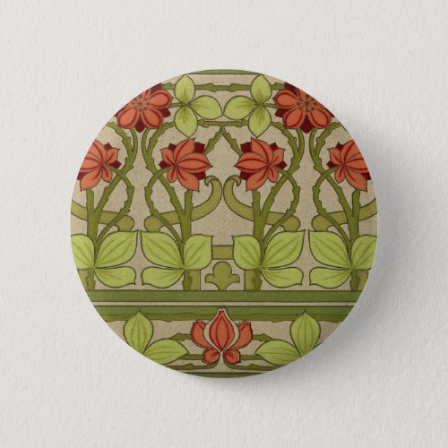 Frieze Border Art Nouveau Floral Button