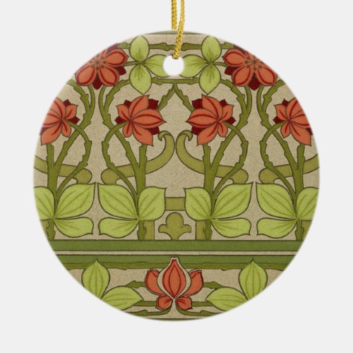 Frieze Border Art Nouveau Floral Ceramic Ornament