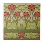 Frieze Border Art Nouveau Floral Ceramic Tile<br><div class="desc">Art Nouveau Fine Art Wallpaper Pattern - This is the Frieze and border 1907–08 wallpaper pattern by S.A. Maxwell & Co. A beautiful art nouveau floral flower garden design.</div>