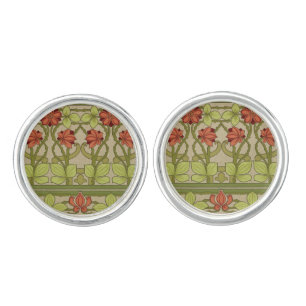 Frieze Border Art Nouveau Floral Cufflinks