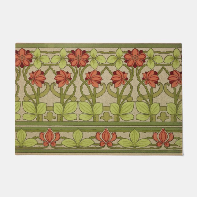 Frieze Border Art Nouveau Floral Doormat (Front)