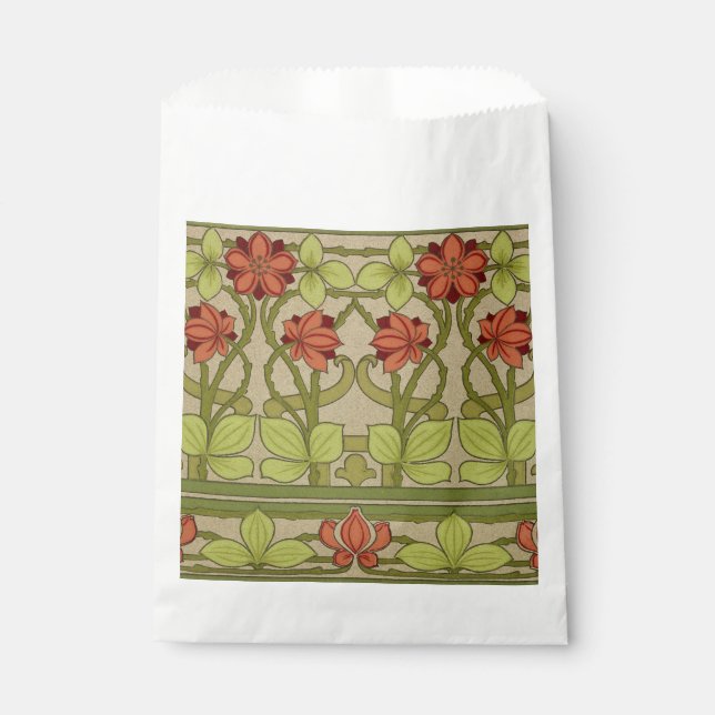 Frieze Border Art Nouveau Floral Favor Bag (Front)