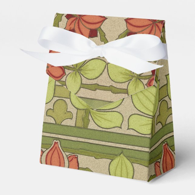 Frieze Border Art Nouveau Floral Favor Boxes (Front Side)