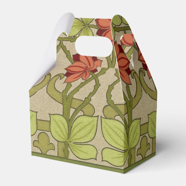 Frieze Border Art Nouveau Floral Favor Boxes (Front Side)