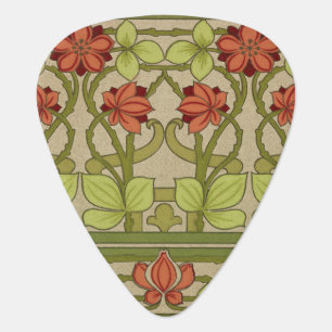 Frieze Border Art Nouveau Floral Guitar Pick