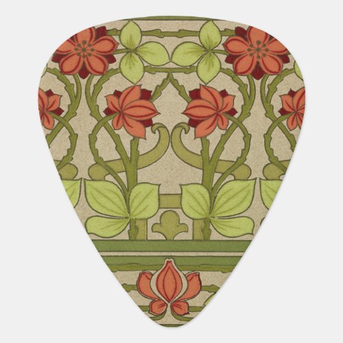 Frieze Border Art Nouveau Floral Guitar Pick