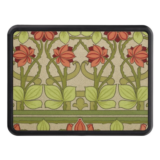 Frieze Border Art Nouveau Floral Hitch Cover (Front)