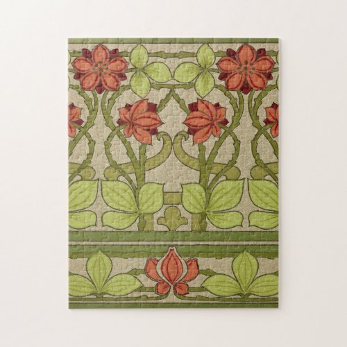 Frieze Border Art Nouveau Floral Jigsaw Puzzle