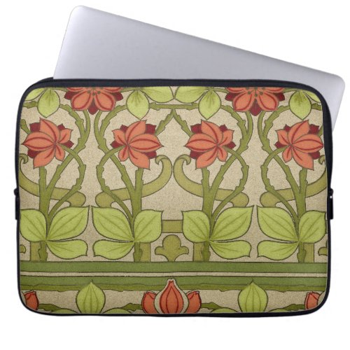 Frieze Border Art Nouveau Floral Laptop Sleeve