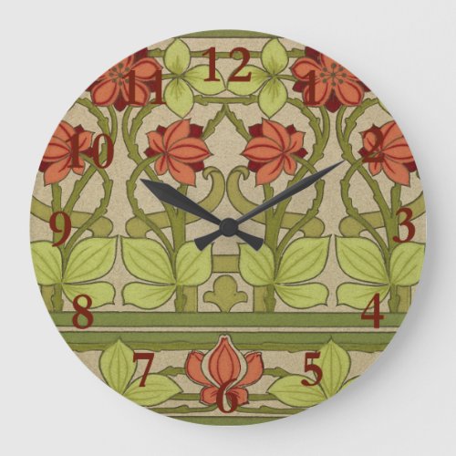 Frieze Border Art Nouveau Floral Large Clock