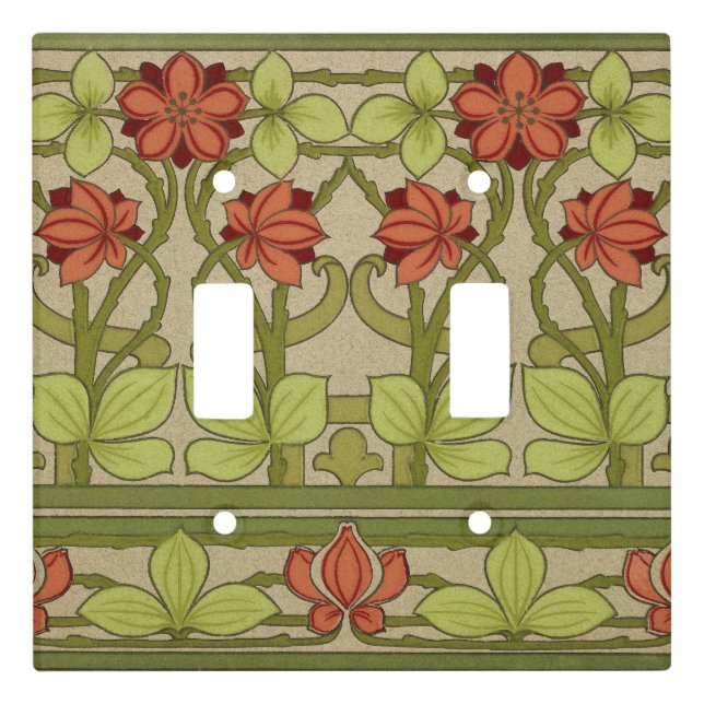 Frieze Border Art Nouveau Floral Light Switch Cover (Front)