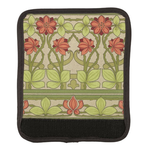 Frieze Border Art Nouveau Floral Luggage Handle Wrap (Front)