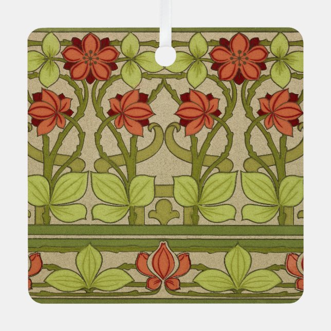 Frieze Border Art Nouveau Floral Metal Ornament (Front)