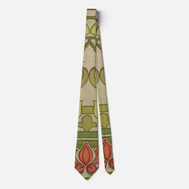 Frieze Border Art Nouveau Floral Neck Tie (Front)