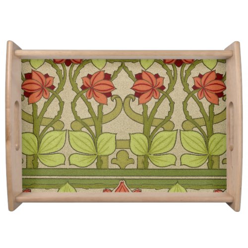 Frieze Border Art Nouveau Floral Serving Tray