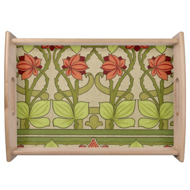 Frieze Border Art Nouveau Floral Serving Tray (Front)