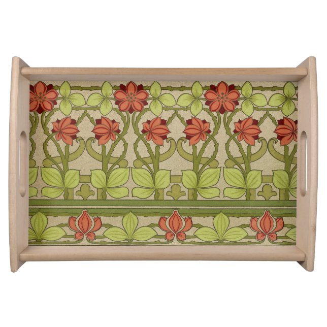 Frieze Border Art Nouveau Floral Serving Tray (Front)