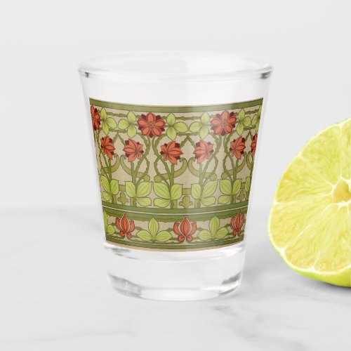 Frieze Border Art Nouveau Floral Shot Glass