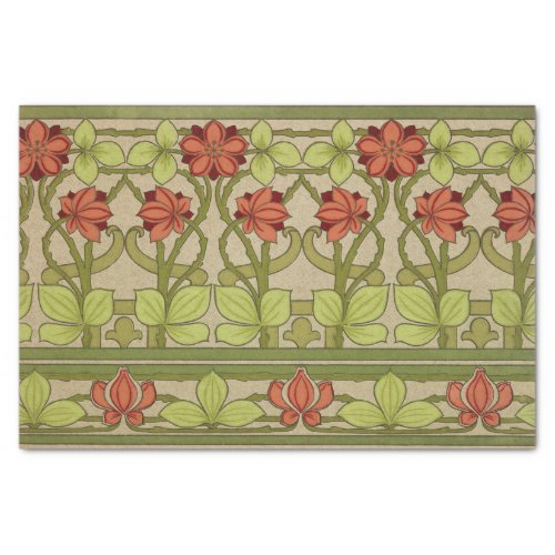 Frieze Border Art Nouveau Floral Tissue Paper