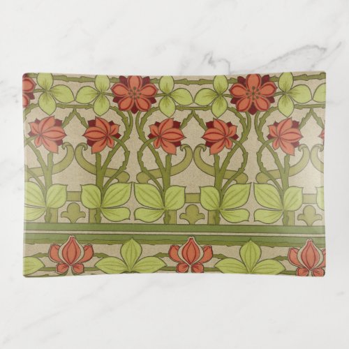 Frieze Border Art Nouveau Floral Trinket Tray