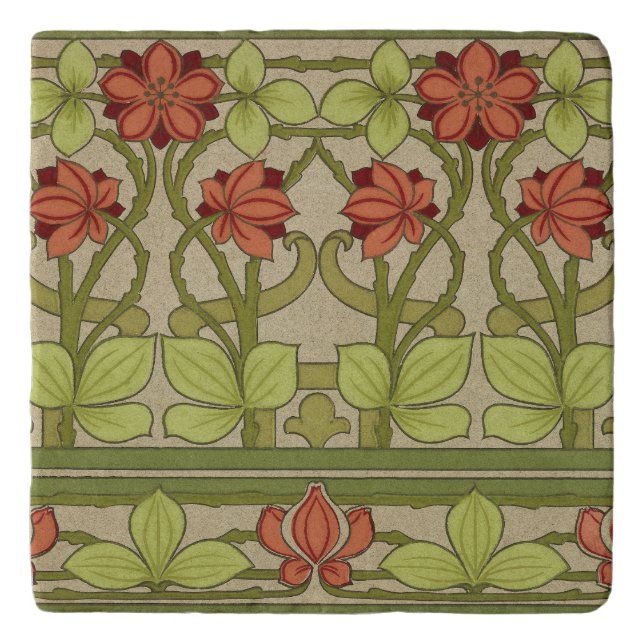 Frieze Border Art Nouveau Floral Trivet (Front)