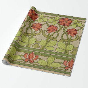 Frieze Border Art Nouveau Floral Wrapping Paper