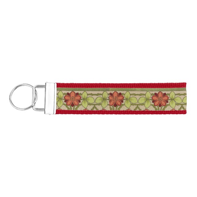 Frieze Border Art Nouveau Floral Wrist Keychain (Keys on Left)