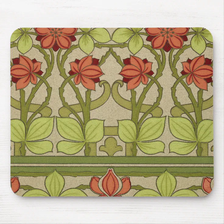 Frieze Border Art Nouveau Wallpaper Mouse Pad Zazzle