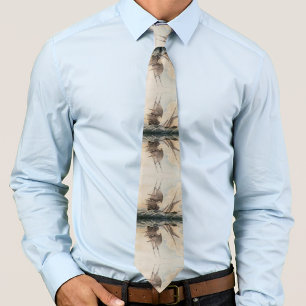 Frigate in a swell 17th century neck tie