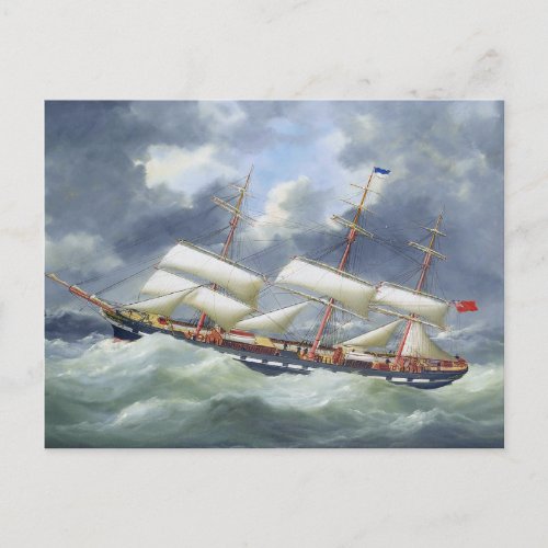 Frigate Training ship Atalanta 1885 Postcard