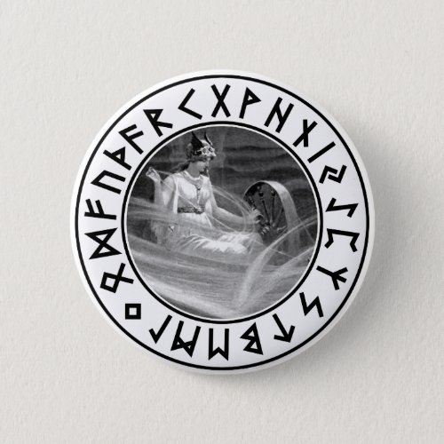 Frigg Rune Shield Pinback Button