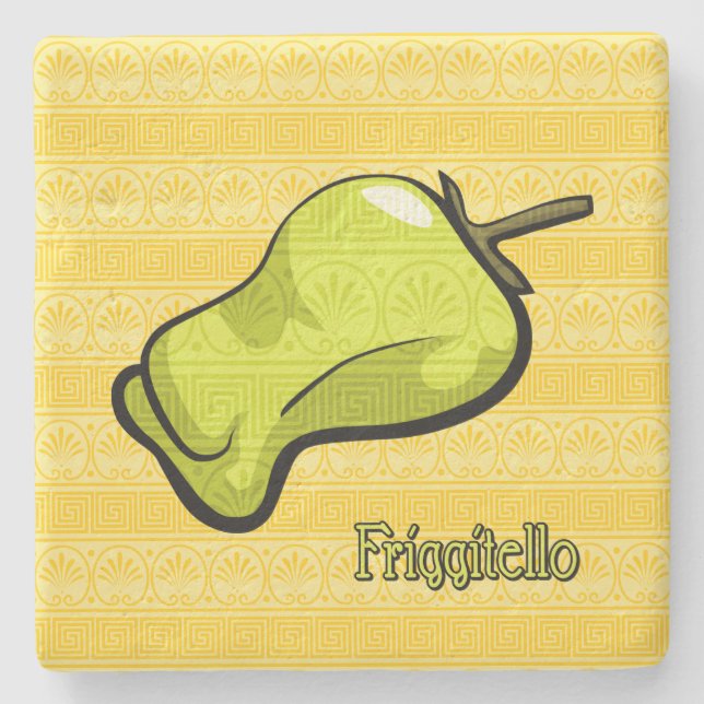 Friggitello Chili Pepper Stone Coaster (Front)
