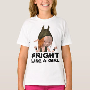 FRIGHT LIKE A GIRL, Funny Elf Girls T-shirts