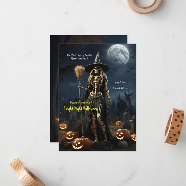 'Fright Night' Halloween  Note Card (Front/Back In Situ)