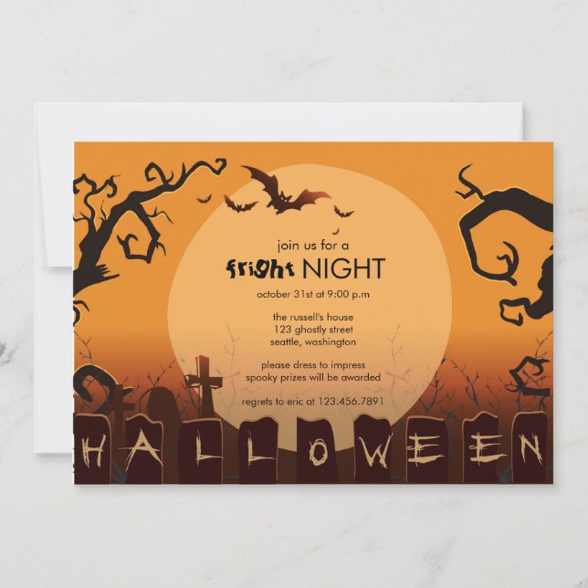 Fright Night - halloween party invitation (Front)