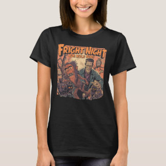 Fright Night Horror Poster – Retro Werewolf and Mo T-Shirt