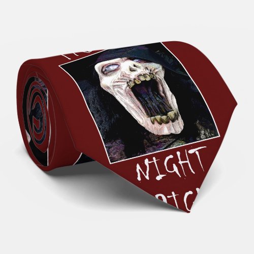 Fright Night Skelton Skull Halloween Tie