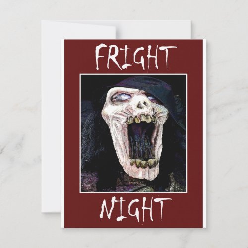 Fright Night Skelton Skulll Halloween Party  Invitation