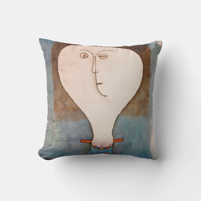 Fright of a Girl, Klee Throw Pillow (Front)