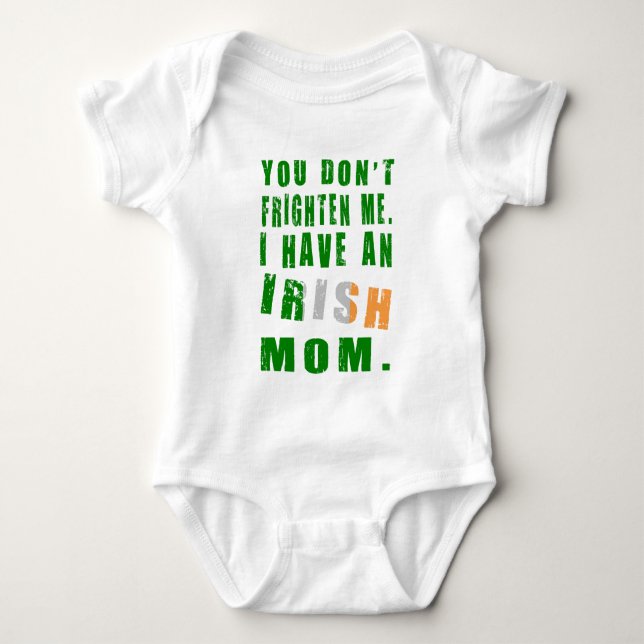 Frighten Irish Mom Baby Bodysuit (Front)