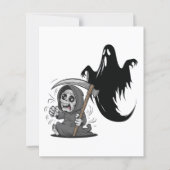 Frightened grim reaper and ghost. (Front)
