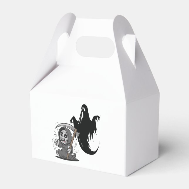 Frightened grim reaper and ghost. favor boxes (Front Side)