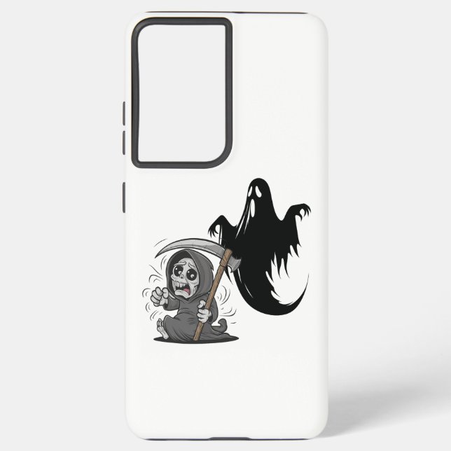 Frightened grim reaper and ghost. samsung galaxy case (Back)