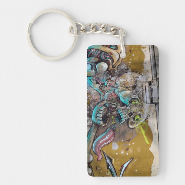 Frightened Skull Keychain (Front)