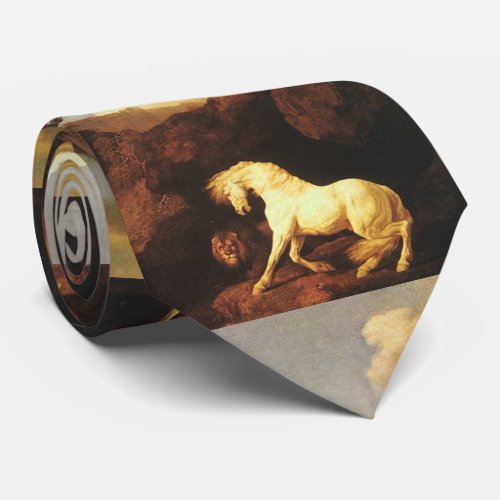 Frightened White Horse by A Lion Tie