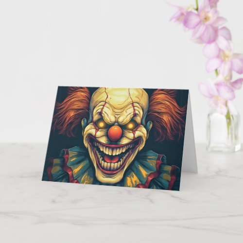 Frightening Circus Side Show Clown Card